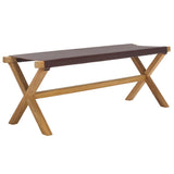 Safavieh Elron Bench Cognac / Natural 47.2" x 15.9" x 17.7"