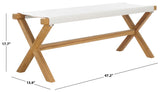 Safavieh Elron Bench White / Natural 47.2" x 15.9" x 17.7"