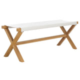 Safavieh Elron Bench White / Natural 47.2" x 15.9" x 17.7"