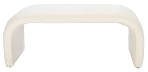 Safavieh Tenko Bench - Elegant Wood And Fabric Design, Perfect For Stylish Home Decor And Comfort Cream Wood,Fabric,Foam Bch1300a