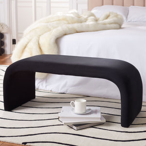 Safavieh Tenko Bench - Elegant Wood And Fabric Design, Perfect For Stylish Home Decor And Comfort Black Wood,Fabric,Foam Bch1300b