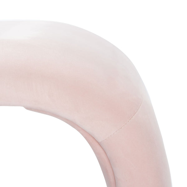 Safavieh Tenko Bench - Modern Minimalist Velvet Seating Solution With Curved Silhouette For Stylish Interiors Light Pink BCH1300C