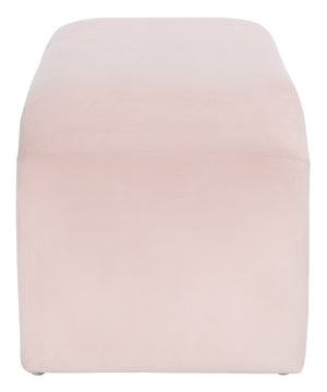 Safavieh Tenko Bench - Modern Minimalist Velvet Seating Solution With Curved Silhouette For Stylish Interiors Light Pink BCH1300C