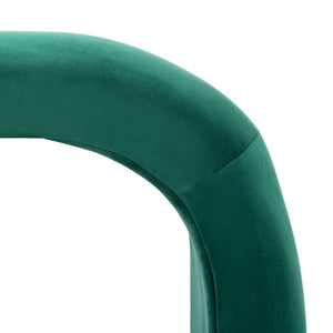 Safavieh Tenko Bench - Modern Minimalist Velvet Seating Solution With Curved Silhouette For Stylish Interiors Emerald BCH1300D