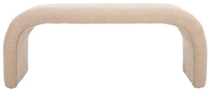 Safavieh Tenko Bench - Elegant Upholstered Seating With Curved Design For Entryways, Living Rooms & Bedrooms Tan BCH1300G