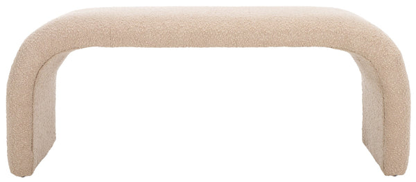 Safavieh Tenko Bench - Elegant Upholstered Seating With Curved Design For Entryways, Living Rooms & Bedrooms Tan BCH1300G