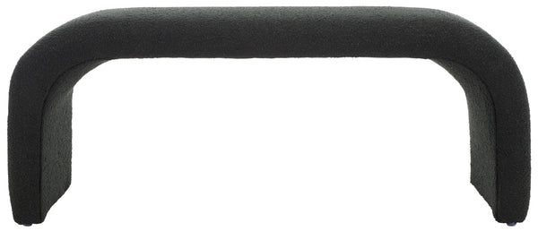 Safavieh Tenko Bench - Elegant Upholstered Seating With Curved Design For Entryways, Living Rooms & Bedrooms Black BCH1300H