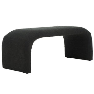 Safavieh Tenko Bench - Elegant Upholstered Seating With Curved Design For Entryways, Living Rooms & Bedrooms Black BCH1300H