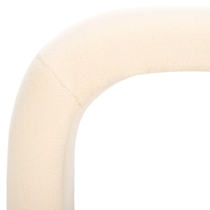 Safavieh Tenko Bench - Elegant Upholstered Seating With Curved Design For Entryways, Living Rooms & Bedrooms Cream BCH1300J