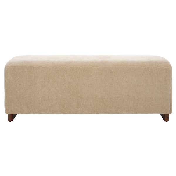 Safavieh Kowal Storage Bench In Sand - Stylish Solid Wood Seating With Cozy Cushion & Hidden Storage Solutions Sand Metal,Wood,Fabric,Foam Bch1301a