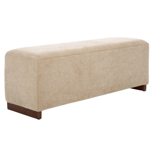 Safavieh Kowal Storage Bench In Sand - Stylish Solid Wood Seating With Cozy Cushion & Hidden Storage Solutions Sand Metal,Wood,Fabric,Foam Bch1301a