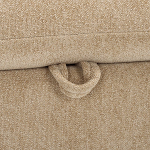 Safavieh Kowal Storage Bench In Sand - Stylish Solid Wood Seating With Cozy Cushion & Hidden Storage Solutions Sand Metal,Wood,Fabric,Foam Bch1301a