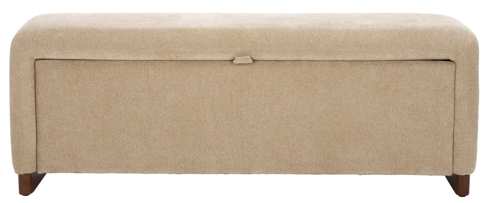 Safavieh Kowal Storage Bench - Stylish Sand Upholstered Seating With Hidden Storage For Home Organization BCH1301A