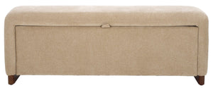 Safavieh Kowal Storage Bench - Stylish Sand Upholstered Seating With Hidden Storage For Home Organization BCH1301A
