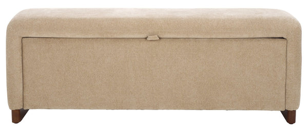 Safavieh Kowal Storage Bench - Stylish Sand Upholstered Seating With Hidden Storage For Home Organization BCH1301A