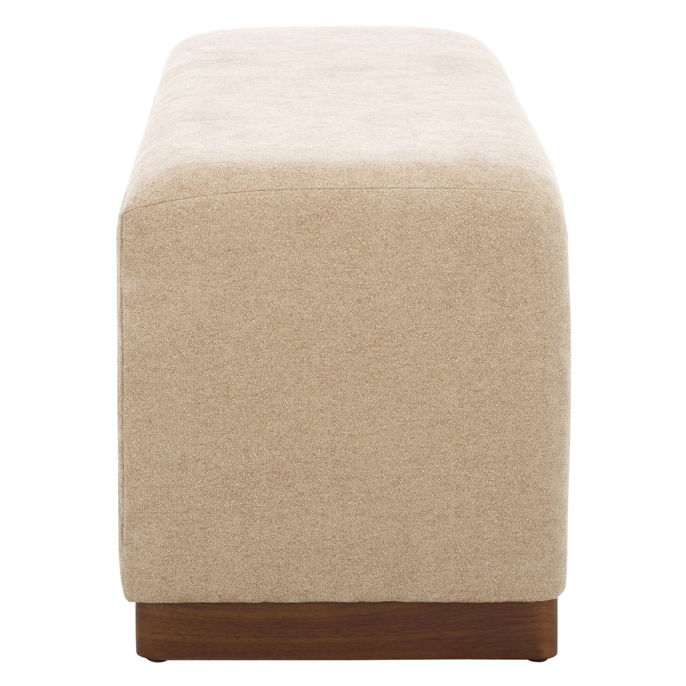 Safavieh Kowal Storage Bench In Sand - Stylish Solid Wood Seating With Cozy Cushion & Hidden Storage Solutions Sand Metal,Wood,Fabric,Foam Bch1301a