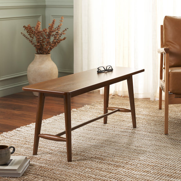 Safavieh Florent Bench - Stylish Wood And Metal Design For Modern Spaces, Perfect For Entryways And Living Rooms Walnut Wood And Metal Bch1400a