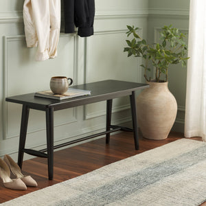 Safavieh Florent Bench - Stylish Wood And Metal Design For Modern Spaces, Perfect For Entryways And Living Rooms Black Wood And Metal Bch1400b