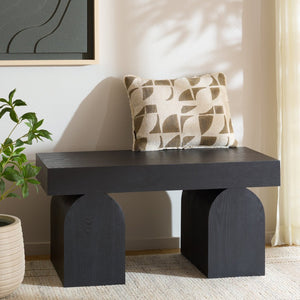 Safavieh Hanra Bench - Sleek And Durable Seating For Entryways, Dining Nooks, Or Bedrooms - Modern Minimalism Black BCH2300A