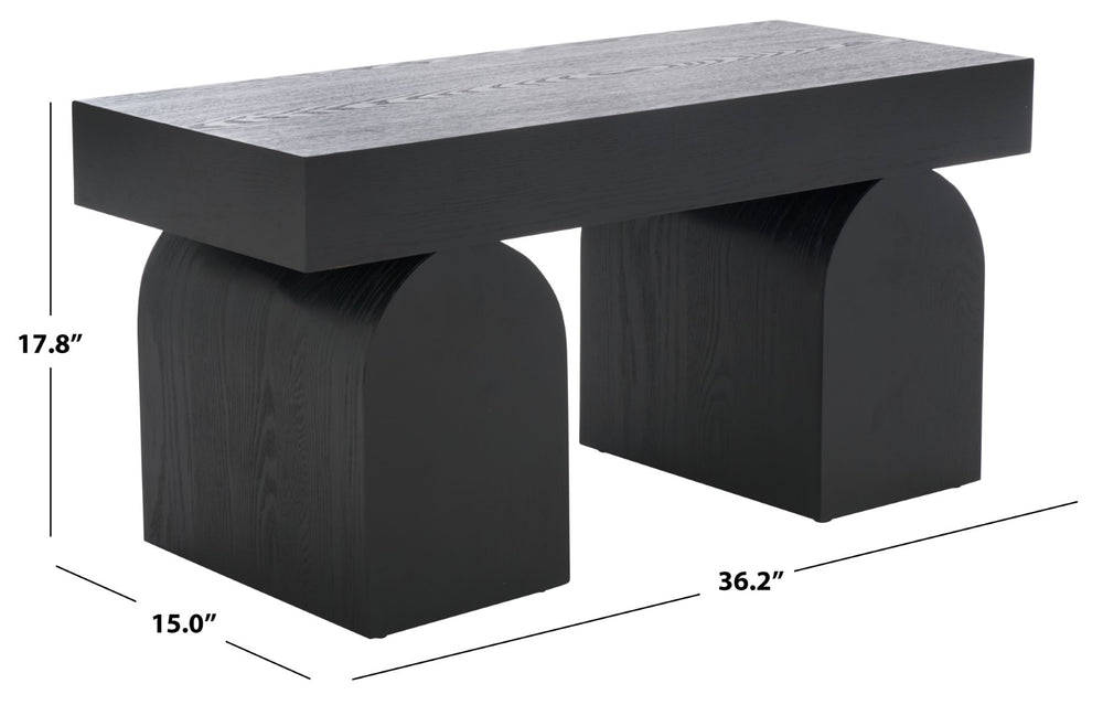 Safavieh Hanra Bench - Sleek And Durable Seating For Entryways, Dining Nooks, Or Bedrooms - Modern Minimalism Black BCH2300A