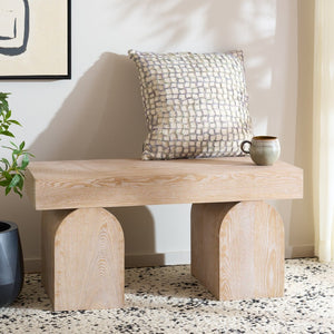Safavieh Hanra Bench - Sleek And Durable Seating For Entryways, Dining Nooks, Or Bedrooms - Modern Minimalism Bleached White 2 BCH2300B