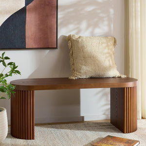 Safavieh Enoki Bench - Modern Elegance For Entryways Or Dining Rooms With Durable, Stylish Design And Comfort Walnut BCH2301A