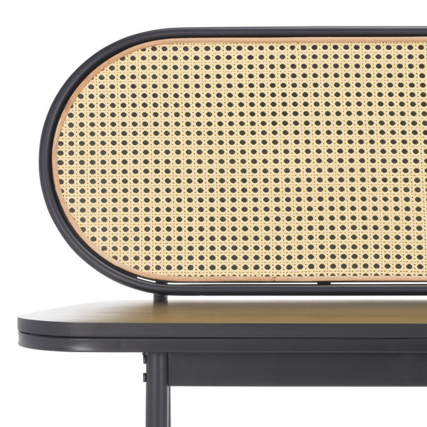 Safavieh Quillion Cane Bench  XII23 Black / Natural  Wood BCH2500A