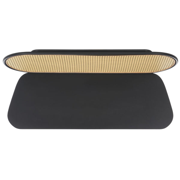 Safavieh Quillion Cane Bench - Coastal-Inspired Elegance With Oval Back, Matte Black Frame & Versatile Style BCH2500A