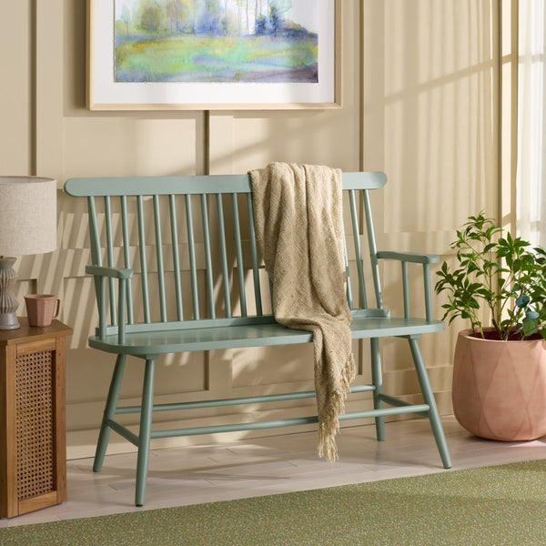 Safavieh Eton Bench - Elegant Rubberwood Seating For Entryways, Dining Areas & Living Rooms, Easy Assembly Sage BCH3300A