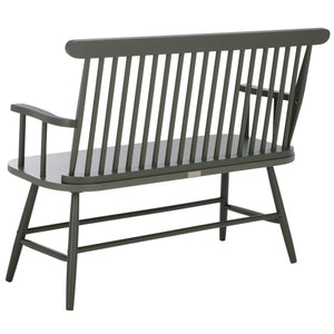 Safavieh Eton Bench - Elegant Rubberwood Seating For Entryways, Dining Areas & Living Rooms, Easy Assembly Dark Green BCH3300B