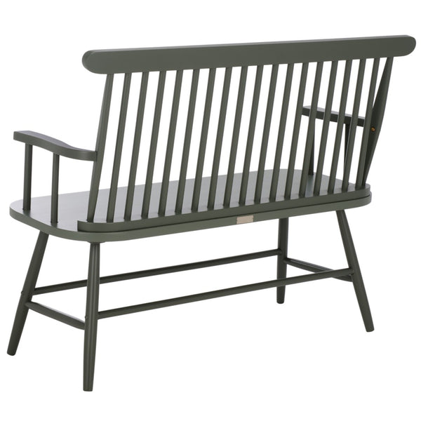 Safavieh Eton Bench - Elegant Rubberwood Seating For Entryways, Dining Areas & Living Rooms, Easy Assembly Dark Green BCH3300B