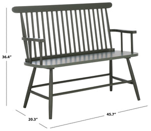 Safavieh Eton Bench - Elegant Rubberwood Seating For Entryways, Dining Areas & Living Rooms, Easy Assembly Dark Green BCH3300B