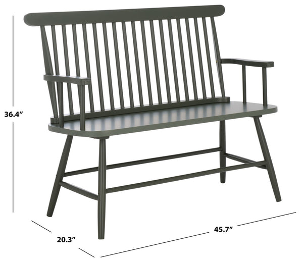 Safavieh Eton Bench - Elegant Rubberwood Seating For Entryways, Dining Areas & Living Rooms, Easy Assembly Dark Green BCH3300B