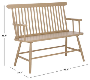 Safavieh Eton Bench - Elegant Rubberwood Seating For Entryways, Dining Areas & Living Rooms, Easy Assembly Khaki BCH3300C