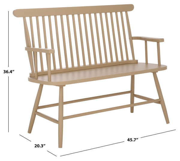 Safavieh Eton Bench - Elegant Rubberwood Seating For Entryways, Dining Areas & Living Rooms, Easy Assembly Khaki BCH3300C