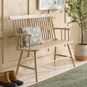 Safavieh Eton Bench - Elegant Rubberwood Seating For Entryways, Dining Areas & Living Rooms, Easy Assembly Khaki BCH3300C