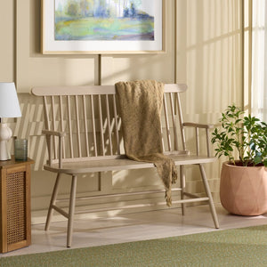 Safavieh Eton Bench - Elegant Rubberwood Seating For Entryways, Dining Areas & Living Rooms, Easy Assembly Khaki BCH3300C