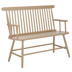 Safavieh Eton Bench - Elegant Rubberwood Seating For Entryways, Dining Areas & Living Rooms, Easy Assembly Khaki BCH3300C