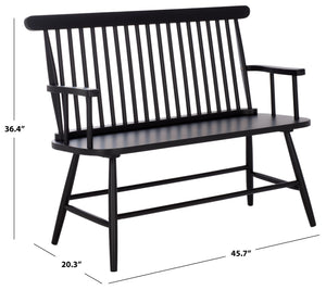 Safavieh Eton Bench - Elegant Rubberwood Seating For Entryways, Dining Areas & Living Rooms, Easy Assembly Black BCH3300D