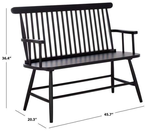 Safavieh Eton Bench - Elegant Rubberwood Seating For Entryways, Dining Areas & Living Rooms, Easy Assembly Black BCH3300D