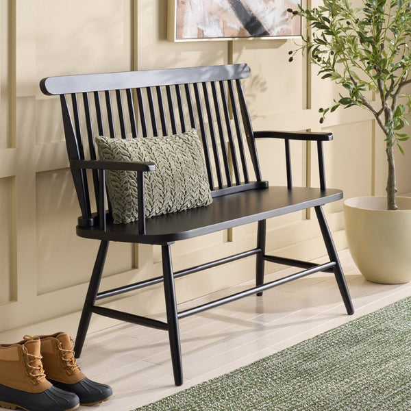 Safavieh Eton Bench - Elegant Rubberwood Seating For Entryways, Dining Areas & Living Rooms, Easy Assembly Black BCH3300D