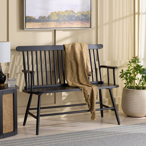Safavieh Eton Bench - Elegant Rubberwood Seating For Entryways, Dining Areas & Living Rooms, Easy Assembly Black BCH3300D