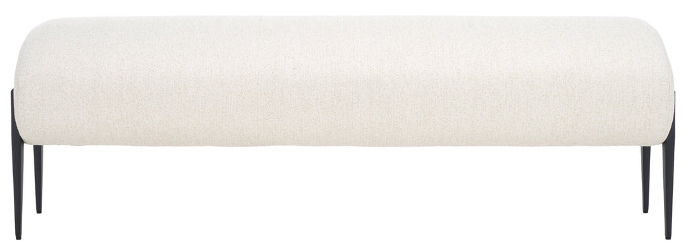Safavieh Stacia Bench – Sculptural Upholstered Seating With Modern Design For Entryways & Living Rooms Cream / Black BCH3401A