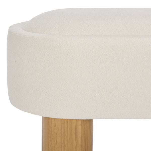 Safavieh Posner Bench - Elegant Ivory & Natural Rubberwood Design For Comfort And Style In Any Room Ivory ,Natural Wood,Foam,Fabric Bch3403a