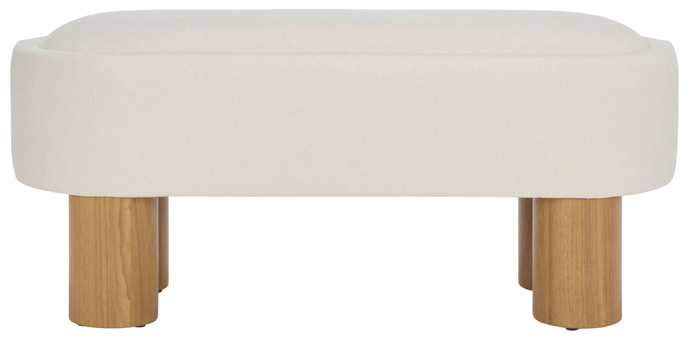 Safavieh Posner Bench - Elegant Ivory & Natural Rubberwood Design For Comfort And Style In Any Room Ivory ,Natural Wood,Foam,Fabric Bch3403a