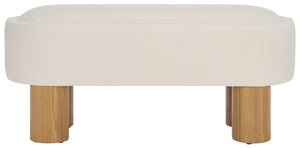 Safavieh Posner Bench - Elegant Ivory & Natural Rubberwood Design For Comfort And Style In Any Room Ivory ,Natural Wood,Foam,Fabric Bch3403a