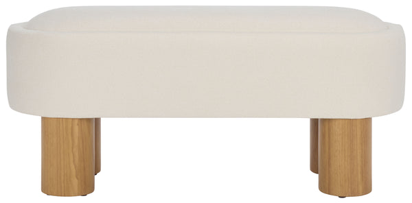Safavieh Posner Bench - Elegant Ivory & Natural Rubberwood Design For Comfort And Style In Any Room Ivory ,Natural Wood,Foam,Fabric Bch3403a