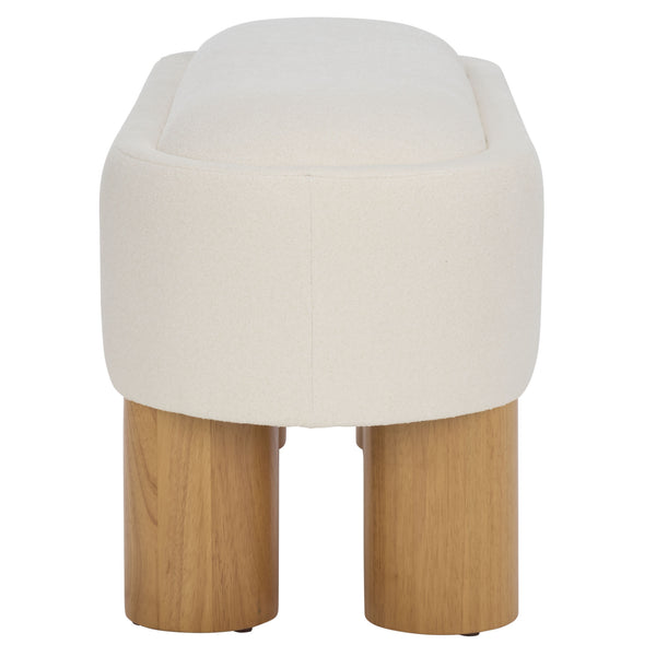 Safavieh Posner Bench - Elegant Ivory & Natural Rubberwood Design For Comfort And Style In Any Room Ivory ,Natural Wood,Foam,Fabric Bch3403a