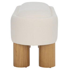 Safavieh Posner Bench - Elegant Ivory Upholstered Seat With Natural Rubberwood, Perfect For Any Modern Space BCH3403A