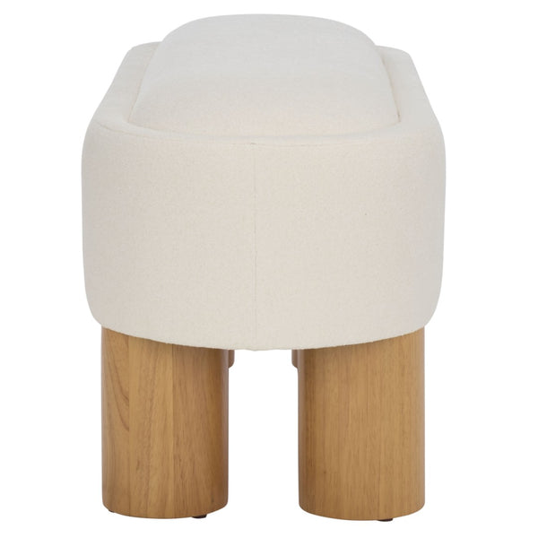 Safavieh Posner Bench - Elegant Ivory Upholstered Seat With Natural Rubberwood, Perfect For Any Modern Space BCH3403A